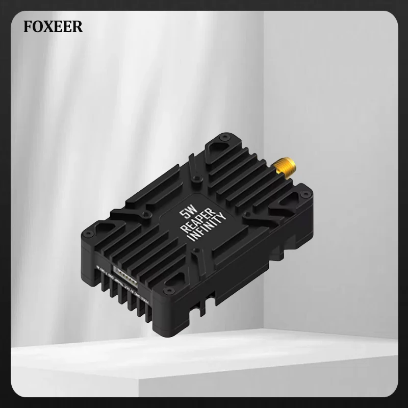 

Foxeer Reaper Infinity 4.9G-6G Reaper Infinity 5.8G 5W 80CH VTX Build-in MicFan CNC Heat Dissipation Shell for RC FPV Long Range