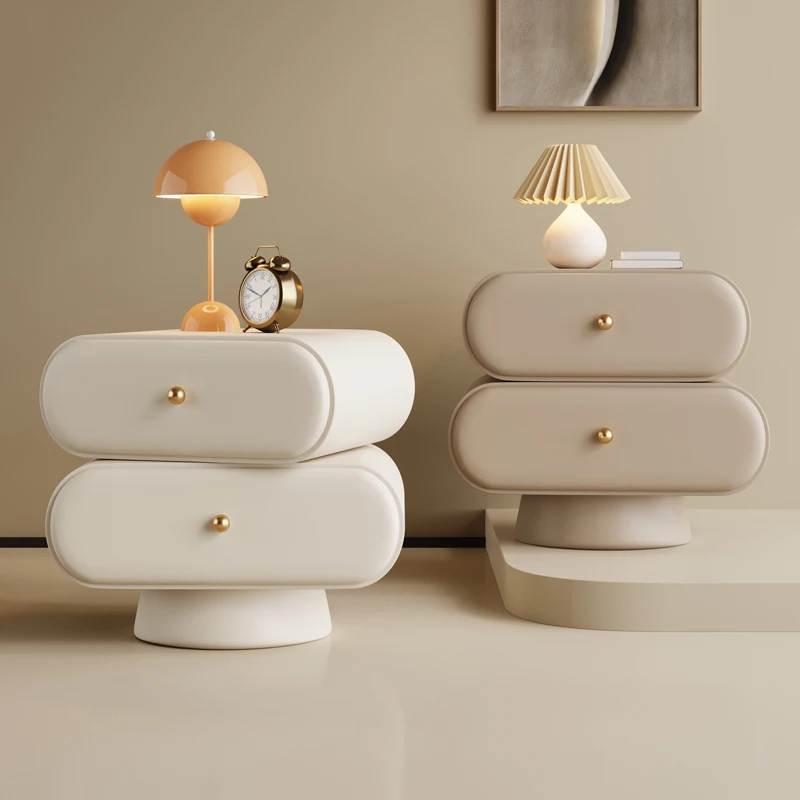 

Design Unique Nightstands Aesthetic Glam Modern Luxury Elegant Bedside Table Space Saving Mesita De Noche Bedroom Furniture