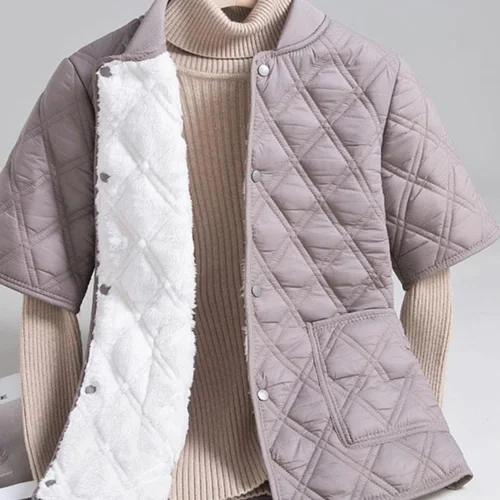 가을/겨울 신사복 반팔 다운 코튼 조끼 양털 안감 및 두꺼운 반팔 코튼 패딩 코트 미드 슬리브 겉옷 어깨 보호 조끼 내부 안감  Best5