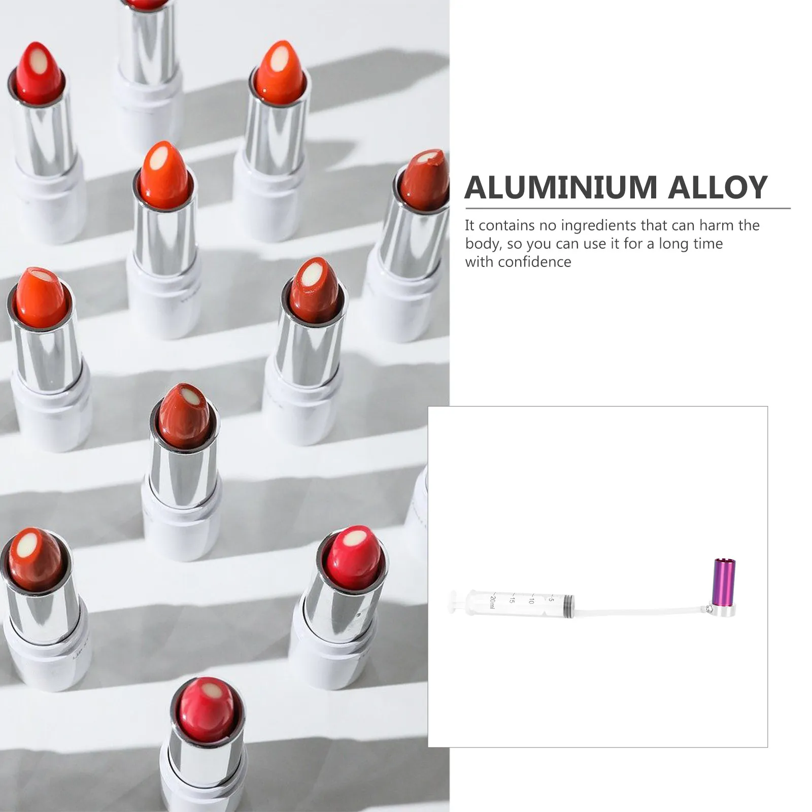 Stampo in silicone per separatore rossetto fai da te, strumento in lega di alluminio per smodellare balsamo labbra, supporto in plastica per lucidalabbra da donna