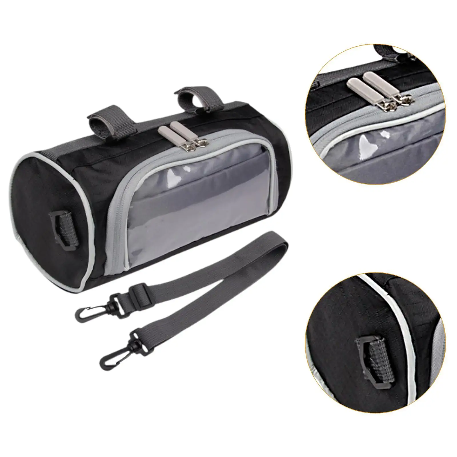 Bike Handlebar Bag Pack Pouch Men's Shoulder Bag Cylinder Bag Bike Front Bag