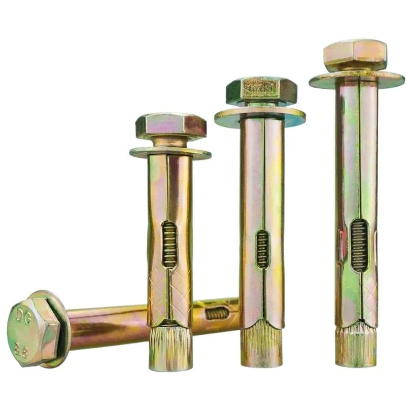 M6 M8 M10 M12 M16 Color Zinc Plated Carbon Steel Outer Hexagon Expansion Bolts / Concrete Anchor Sleeve Fixings