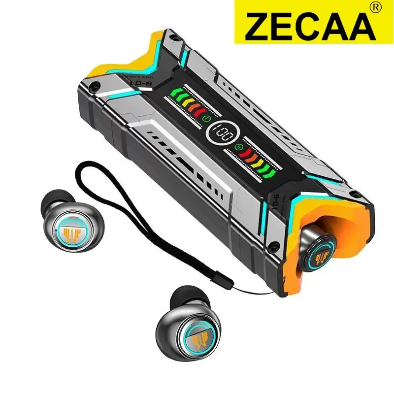 

ZECAA Mecha In Ear TWS Bluetooth Wireless Video Game Headset Digital Bluetooth Wireless Power Stereo Sound Game Headset