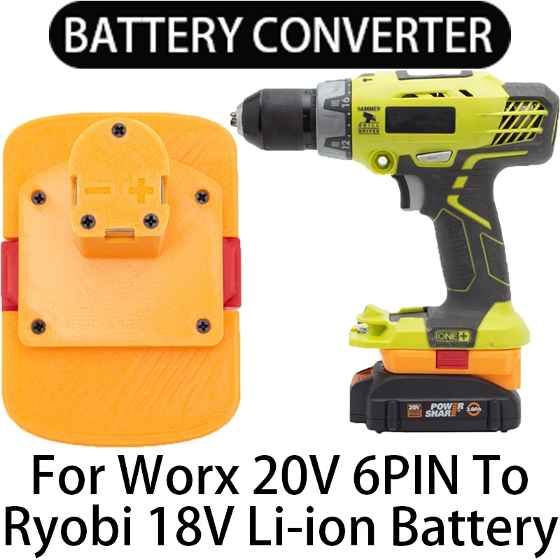 

Battery Adapter for Ryobi ONE+ 18V Li-Ion Tool Converter for Worx 20V 6PIN LI-Ion Battery Adapter Power Tool Accessory