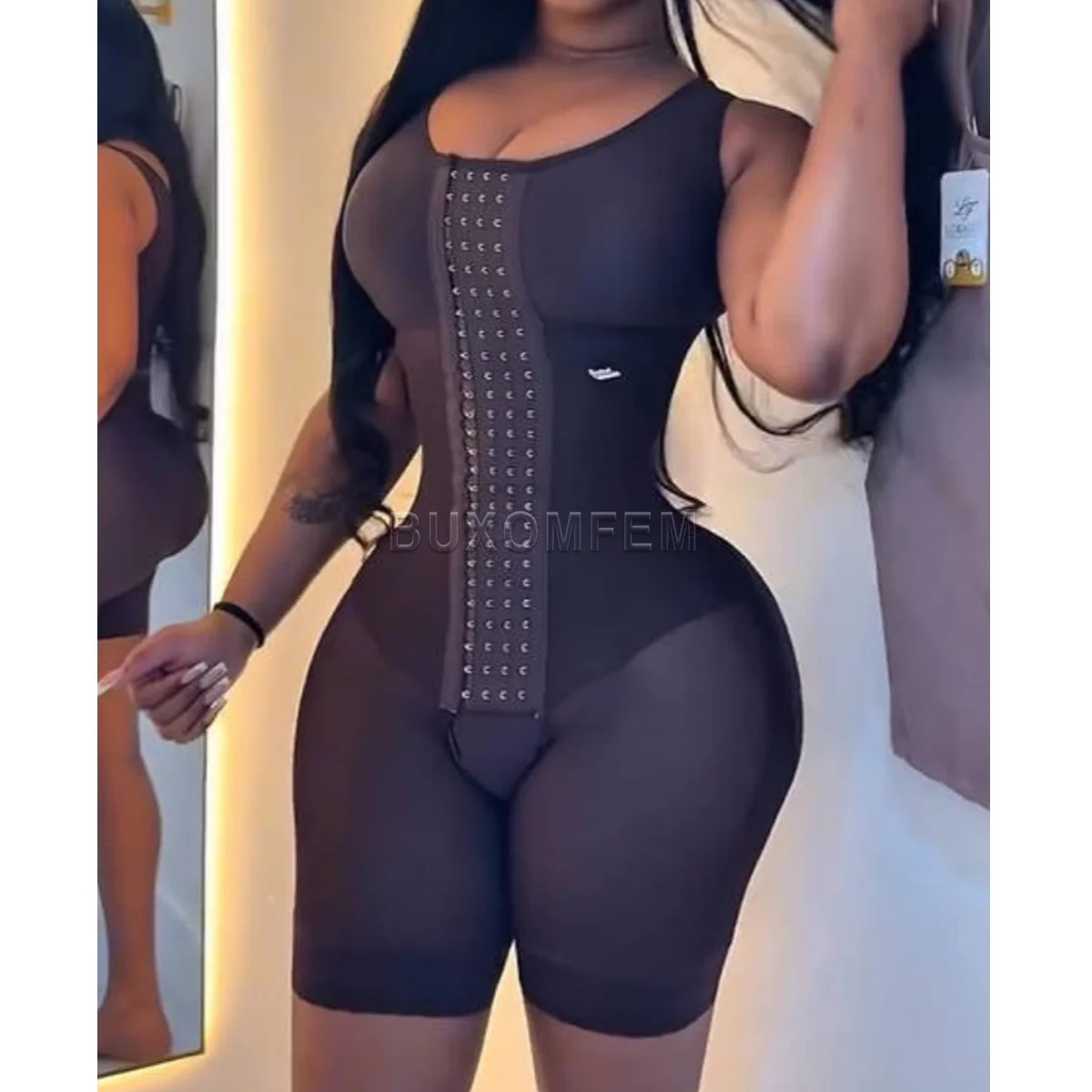 Women's Post Surgery Tummy Control Shaper Front-Breasted Sleeveless Shapewear with Bra Ladies Compression Fajas for BBL Stage 3