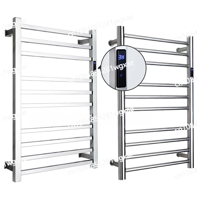 Luxurious Electric Wall Mounted Towel Warmer Rail Heated Rack 304 stainless steel Fashion Square towel warmer for bathroom