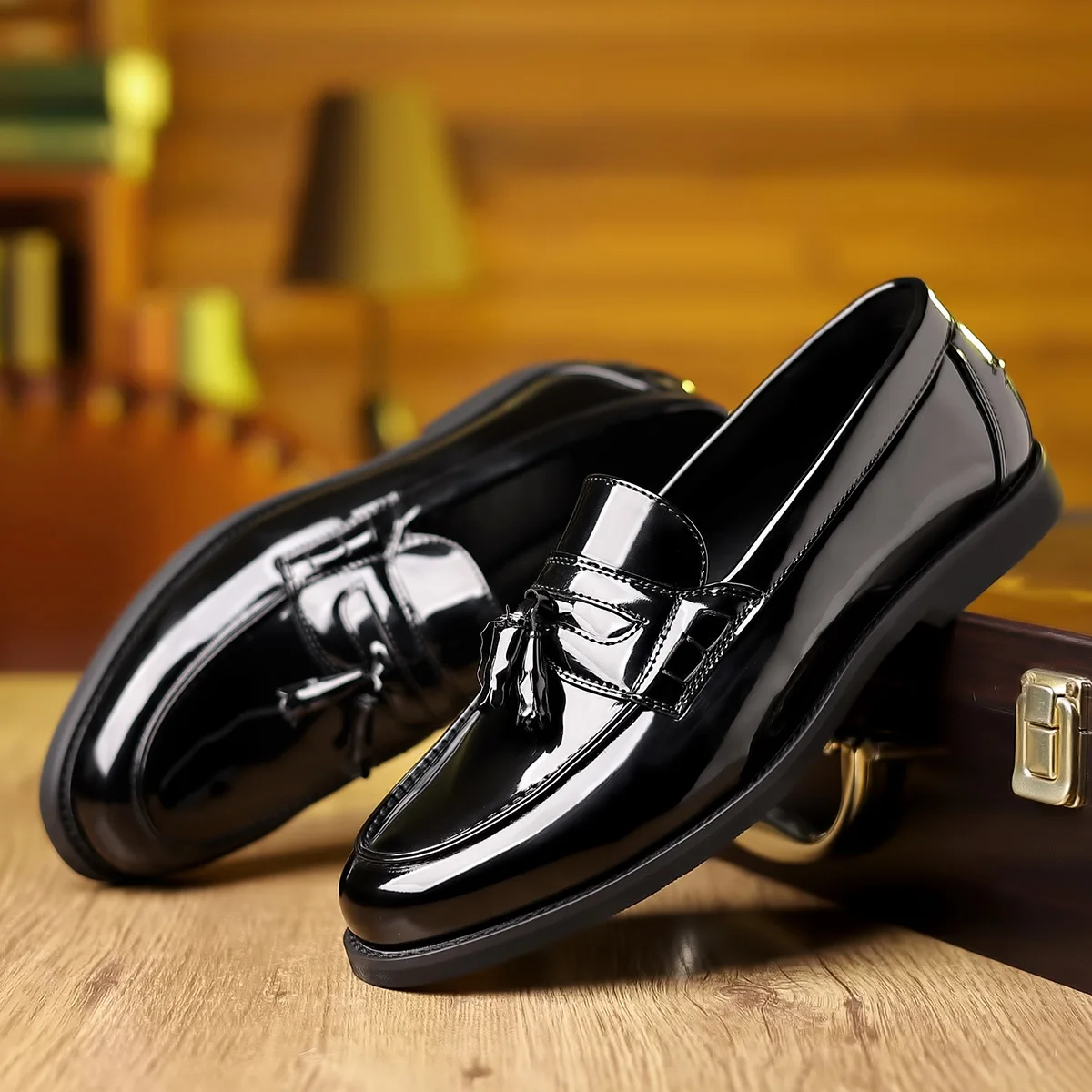 

New Fashion Leather Casual Shoes Street Heels Leisure Shoes Designer Tassels Slip-on Loafers