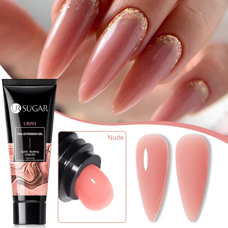 UR SUGAR-Juego de Gel para extensión de uñas, 6 uds., para manicura, solución antideslizante de contorno rápido, esmalte de uñas de Gel acrílico, semipermanente UV