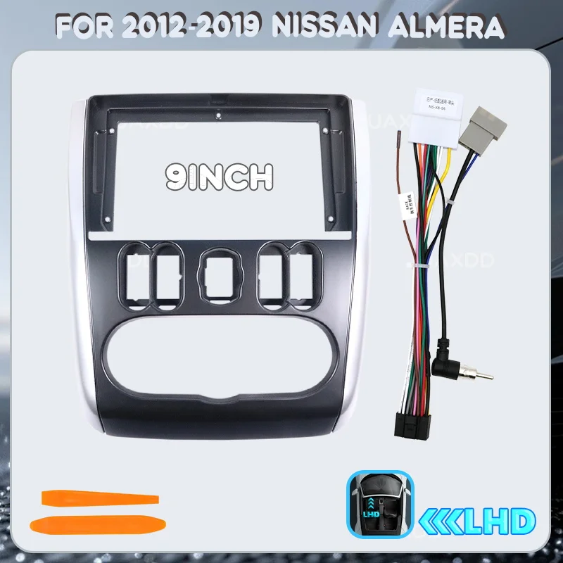 car DVD MP5 radio Android frame video player dashboard multimedia For 2012-2019 Nissan ALMERA 9INCH LHD 2 Din harness Kit Center