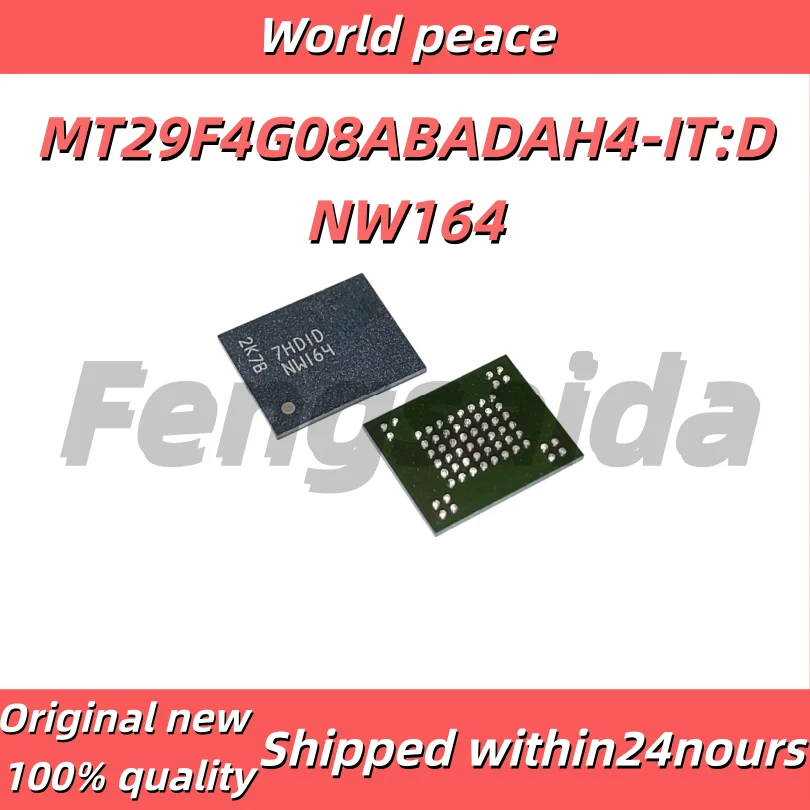 (2pcs)  original MT29F4G08ABADAH4-IT:D Silk screen NW164 Flash memory chip BGA63