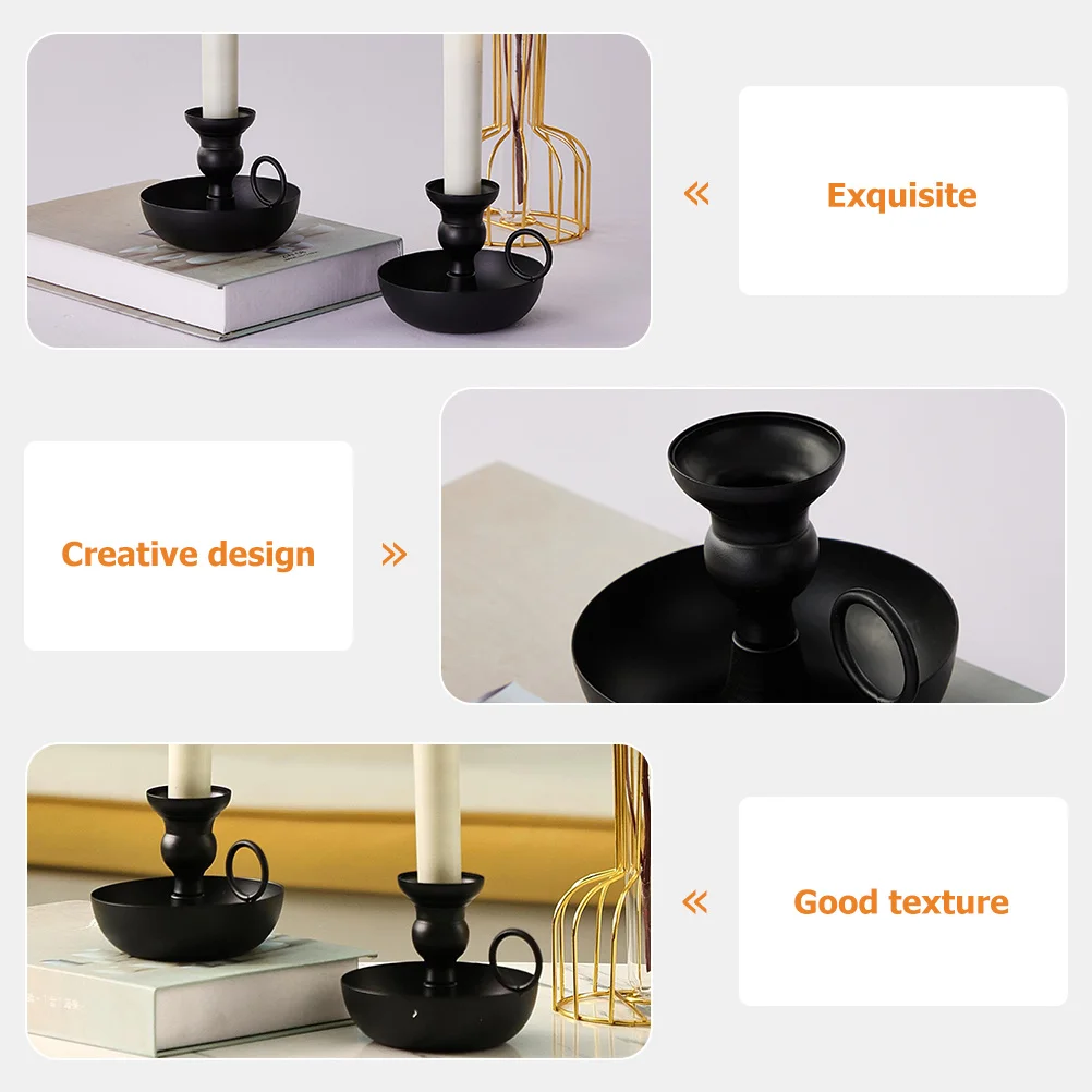 

2Pcs Iron Art Wedding Holders Decorative Candlesticks for Home Party Tabletop European Retro Style Holder