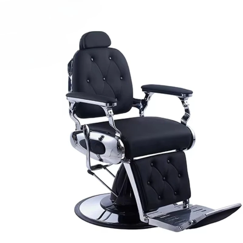 

Черное устройство для улучшения качества бритья мужчин, для использования с парикмахерским креслом.