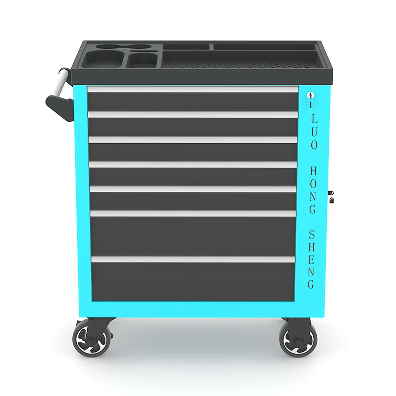 Heavy-duty auto repair tool cart rechargeable seven-pump tool cart with countertop trolley mobile hardware repair tool cart