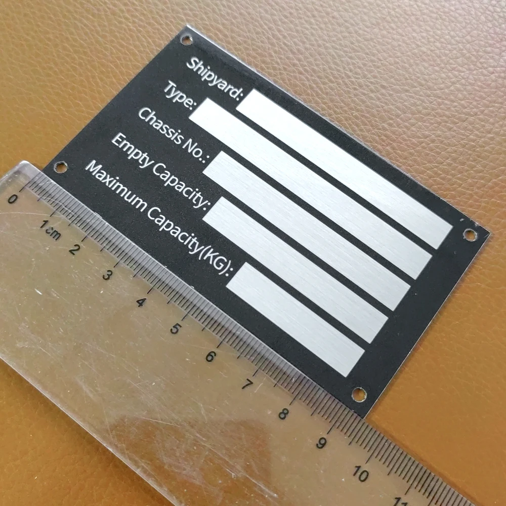 Aluminum ID Tag 95x55mm Vin Date Plate Model Type Chassis No Capacity Parts Camper Accessories Shipyard Label