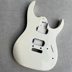 FB006 Wood Damaged  Electric Guitar Body in Solid wood White Color HH Pickups Two Points Fixed Tremolo for DIY