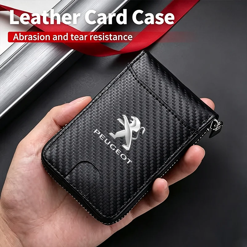 Car Driving Documents ID Card Holder Purse Wallet Case for Peugeot 308 206 207 408 208 407 508 107 301 307 Key Bag Accessories