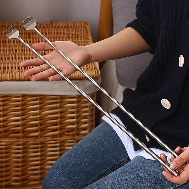 Telescopic Back Scratcher Stainless Steel Extendable Itch Relief Tool Manual Massage Back Scratcher For Elderly Household Use