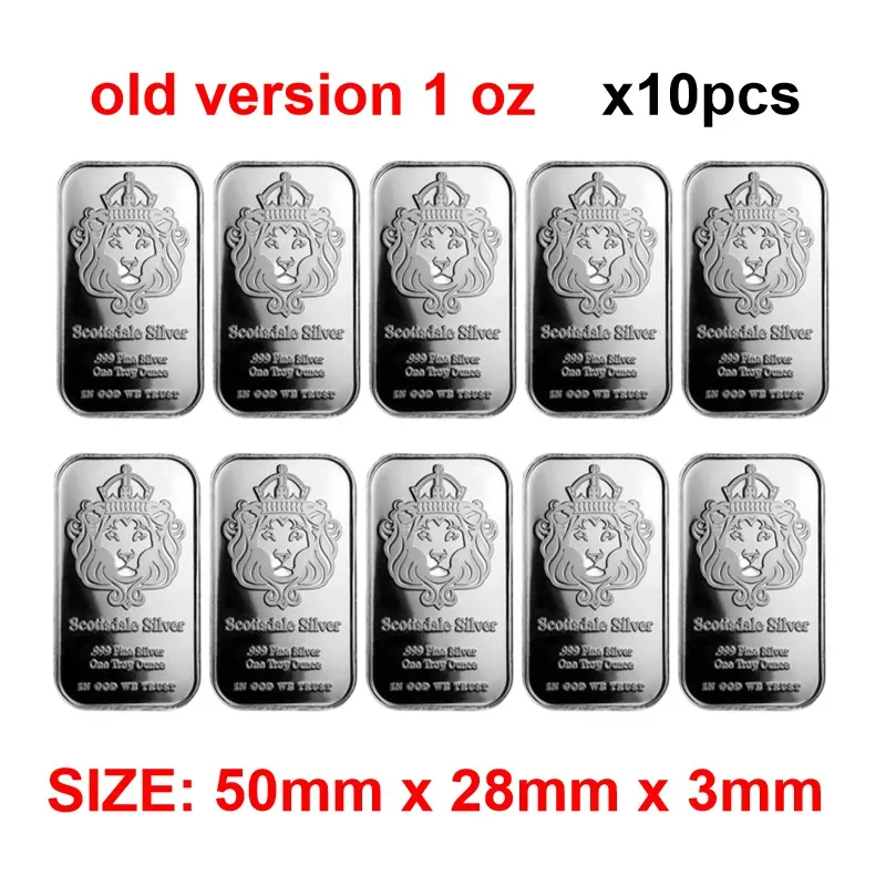 Replica 10 oz Scottsdale Vortex Silver Bar USA 10 oz Silver Bar Zinklegering Verzilverd Bullion Craft Gifts