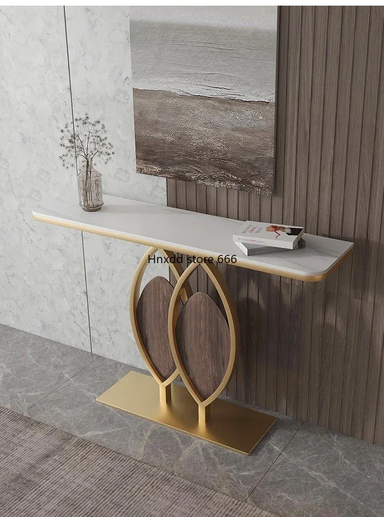 Nordic Modern Entrance Cabinet Semicircle Extremely Narrow Stone Plate Table French High-End Ultra-Thin Console