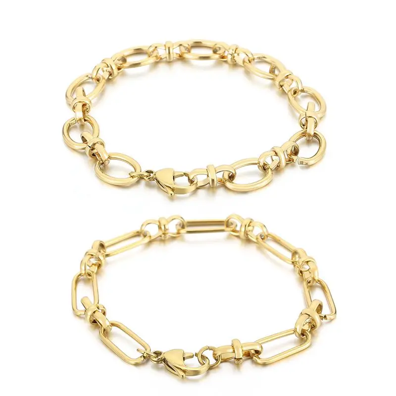 Gold Color Bracelet Stainless Steel Twist Cuban Chain Bracelet for Women Chain Bracelet Jewelry Gifts Wholesale Dropshipping