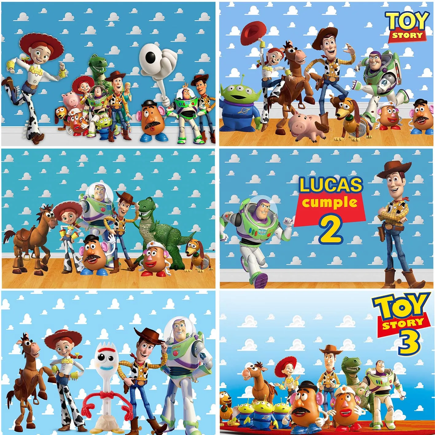 

Toy Story Backgrounds Blue Sky White Clouds Photography Kids Birthday Party Wall Decor Baby Shower Supplies Photocall Backdrops