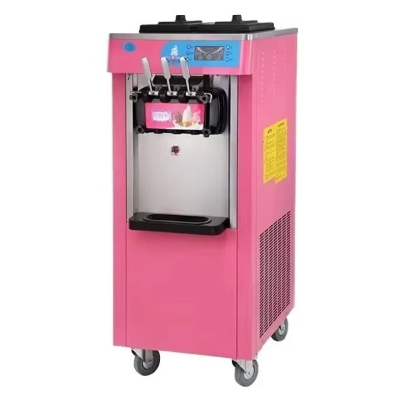 

Commercial stainless steel soft ice cream machine 3 flavors fruit milk water ingredients, good things to share