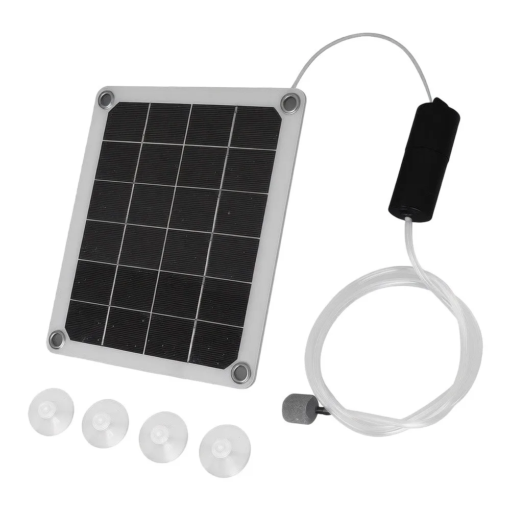 10W Monocrystalline Solar Panel with Dual USB Charging Ports and Built-in Oxygen Generator for Outdoor Fishing and Ventilation