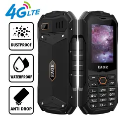 EAOR 4G/2G Slim Rugged Phone IP68 Waterproof Outdoor Keypad Phones Big Battery Dual SIM Feature Phone with Glare Torch