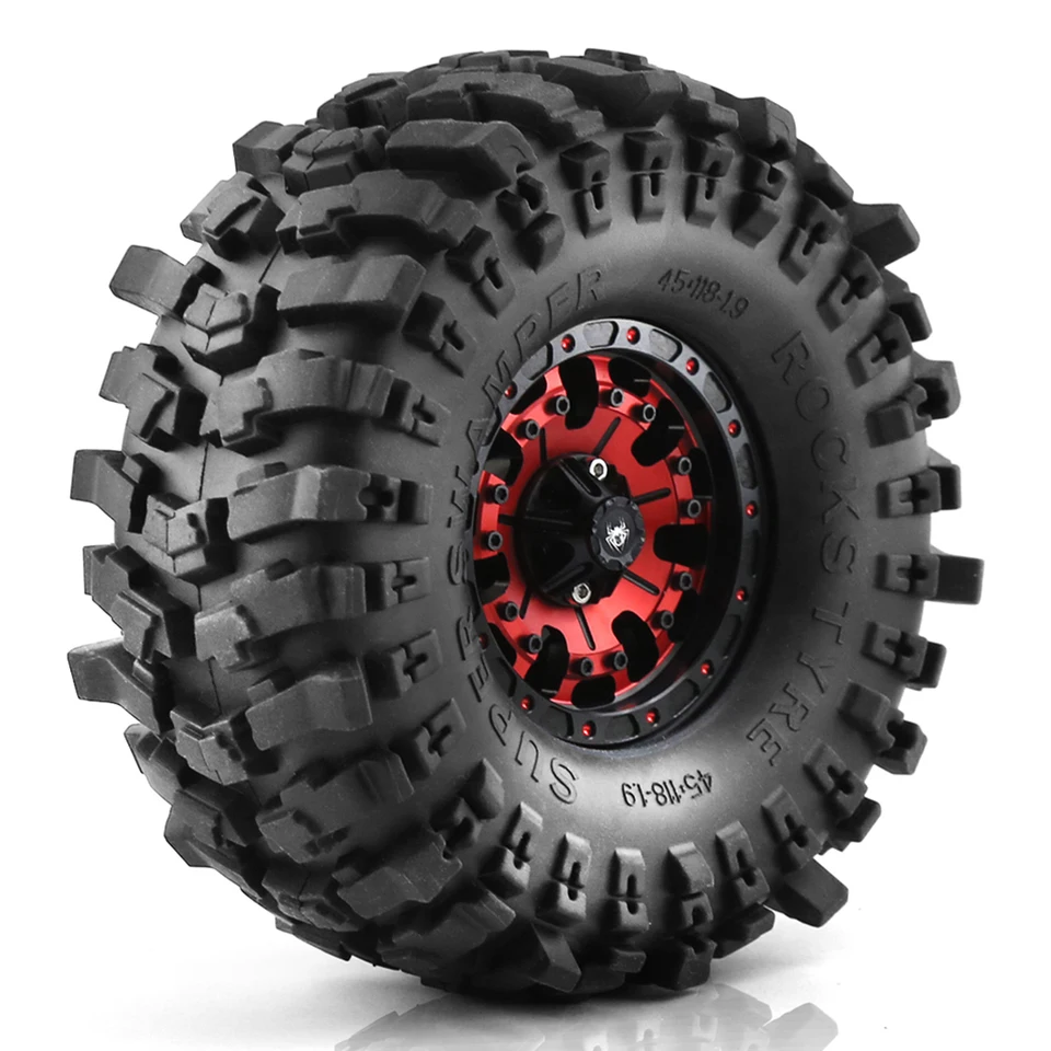 4 neumáticos de goma de 120 mm de 1.9 pulgadas para ruedas de 1/10 RC Rock Crawler Axial SCX10 TF2 TRX TRX-4 90047 D90 D110