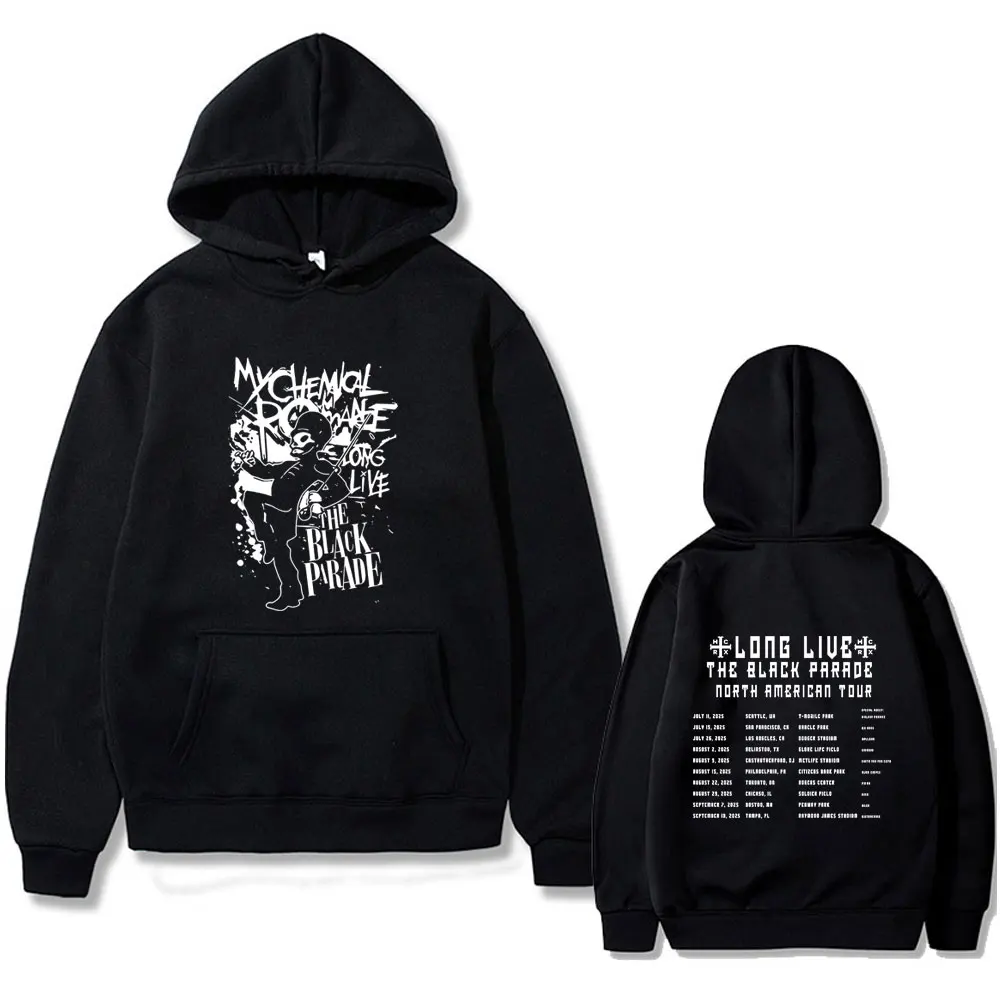 

My Chemical Romance Band Hoodie Long Live The Black Parade Tour 2025 Sweatshirt Men's Gothic Punk Streetwear Man Casual Hoodies