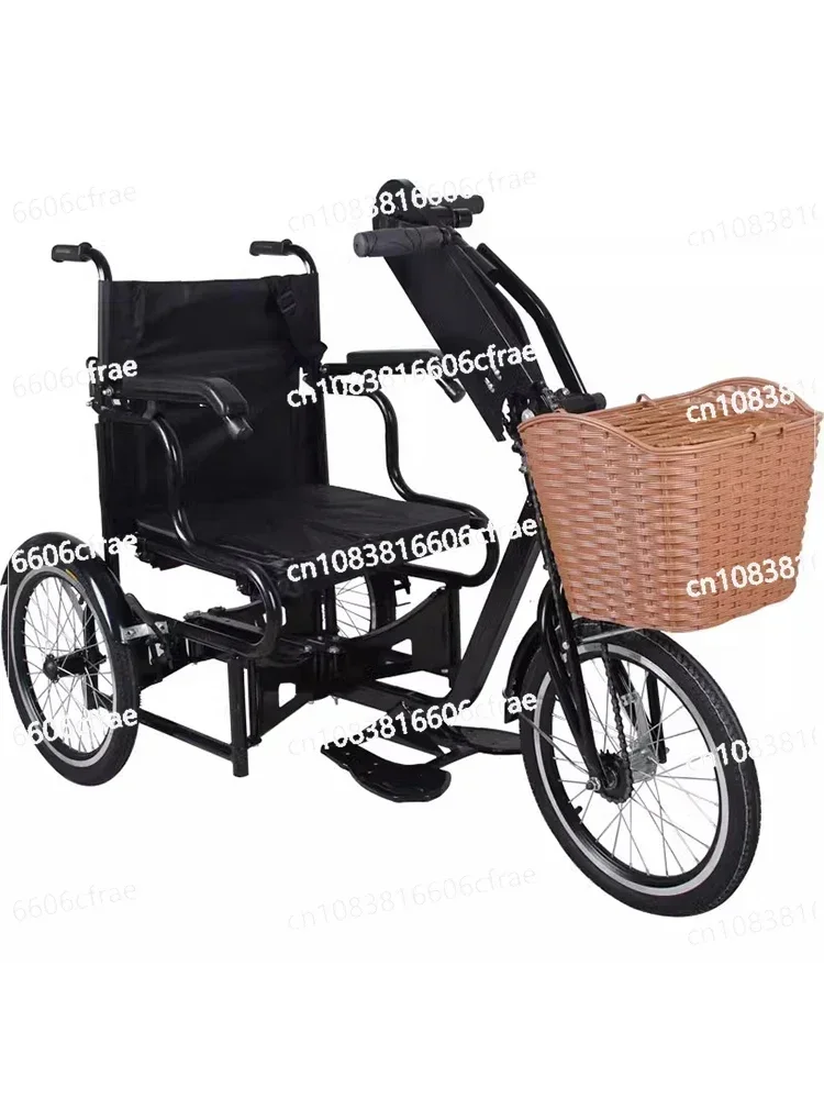 Hand Tricycle Special Exercise for The Elderly Disabled Travel Scooter with Basket Foldable Wheelchair