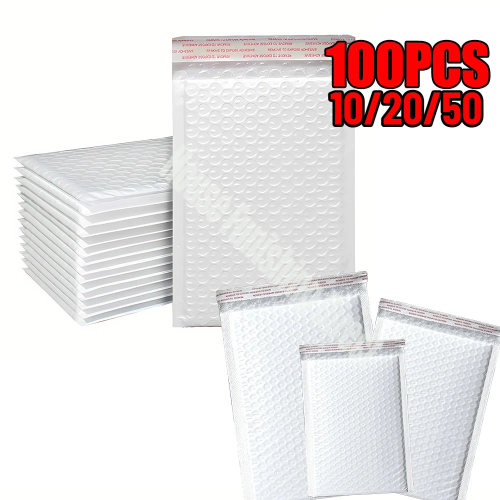 10-100pcs Bubble Mailers Wholesale White Padded Envelope for Packaging Mailing Gift Self Seal Shipping Bags Bubble Envelope