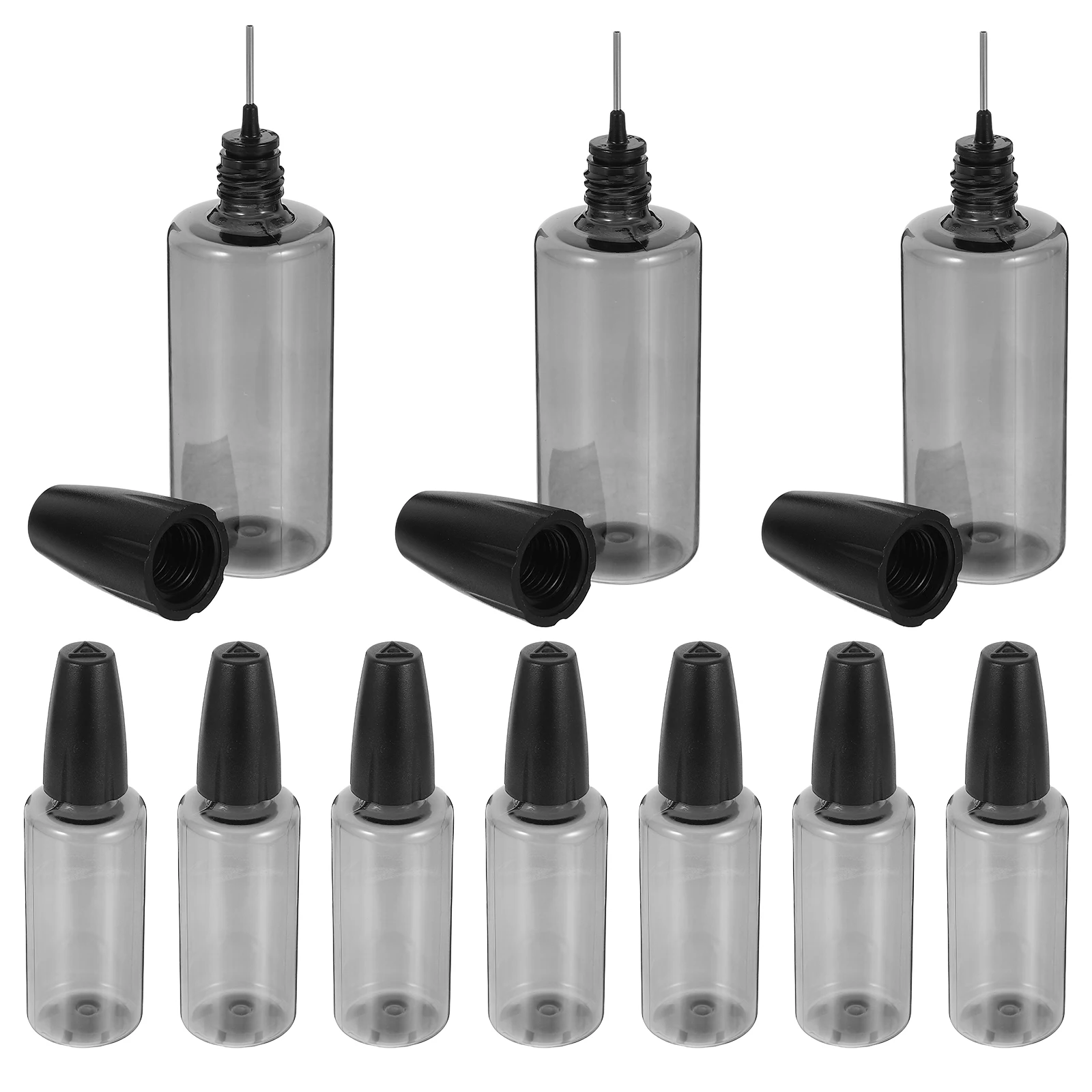 

10pcs Black Precision Tip Oil Applicator Bottles Plastic Squeeze Dropper for Sewing Machine Craft Needle Empty Storage