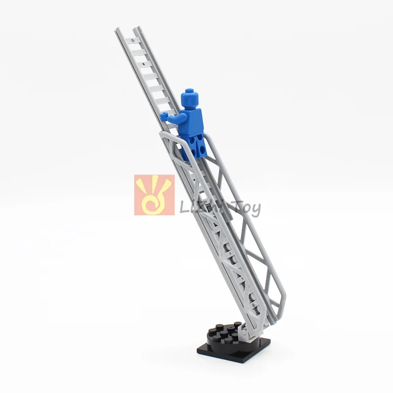 MOC City Street View Aerial Ladder 16x3.5 with Side Supports and 15 Steps 15118 11299 Building Block Bricks Compatible Accessory