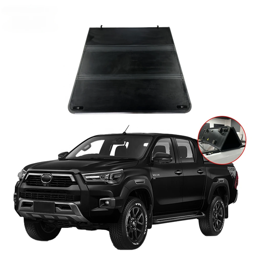 Factory Hard Low Profile Trifold Tonneau Cover for Hilux rocco truck bed accessories