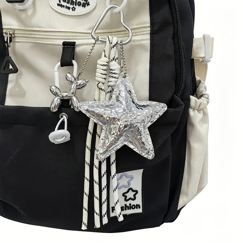 Neuer Leder-Stern-Taschenanhänger, niedlicher Ballonhund, dekorativer Schlüsselanhänger, modisches geflochtenes Seil, Taschenhängedeko – Detail 6