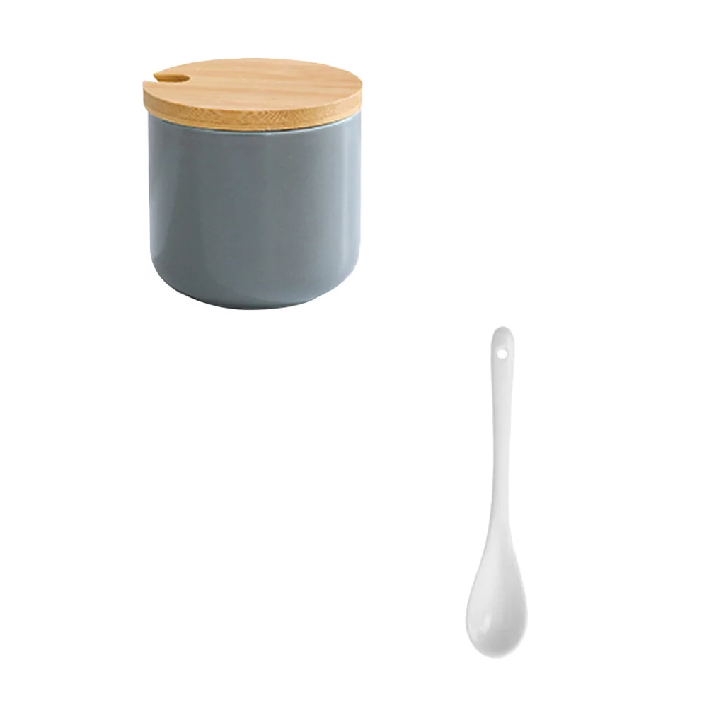 مجموعة واحدة من 3 برطمانات توابل سيراميك، حاويات تخزين مستديرة متعددة الوظائف ممتازة للمطبخ، دقيق التوابل والملح والفلفل #5