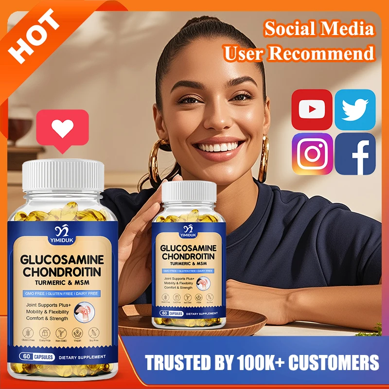 

Yimiduk Glucosamine Chondroitin Supplement, for Improves Flexibility, Reduces Discomfort & Promotes Movement, Men & Women, Vegan