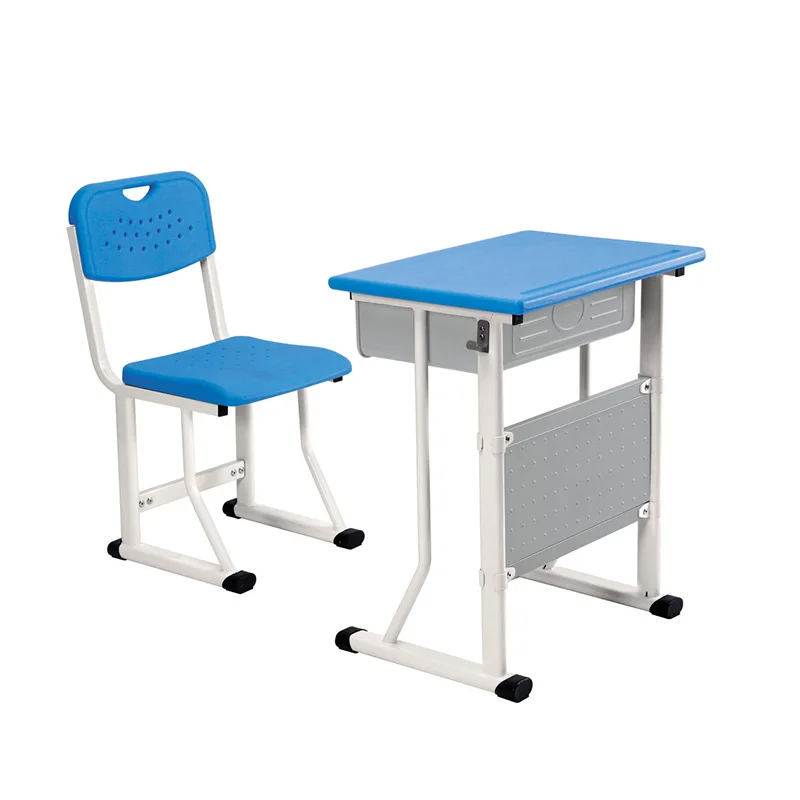 Escritorio y silla coloridos para estudiantes, muebles escolares modernos a prueba de agua, PVC/borde de inyección, mesa escolar E1