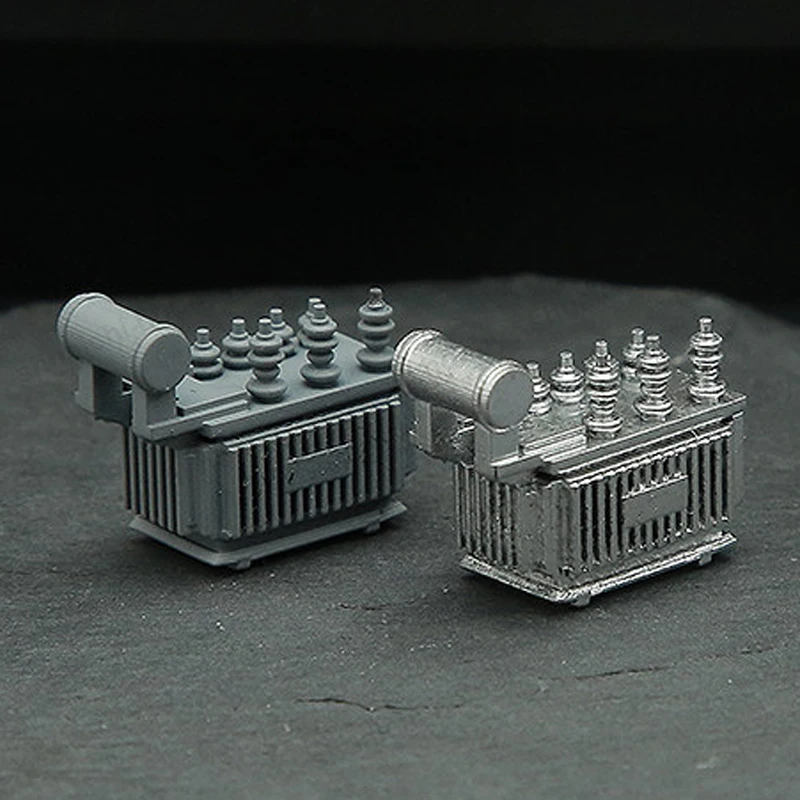 5PCS 1/64 Scale Miniature Power Transformer Model Height 1.3cm DIY Decoration Pars for Simulation Substation Diorama Scene