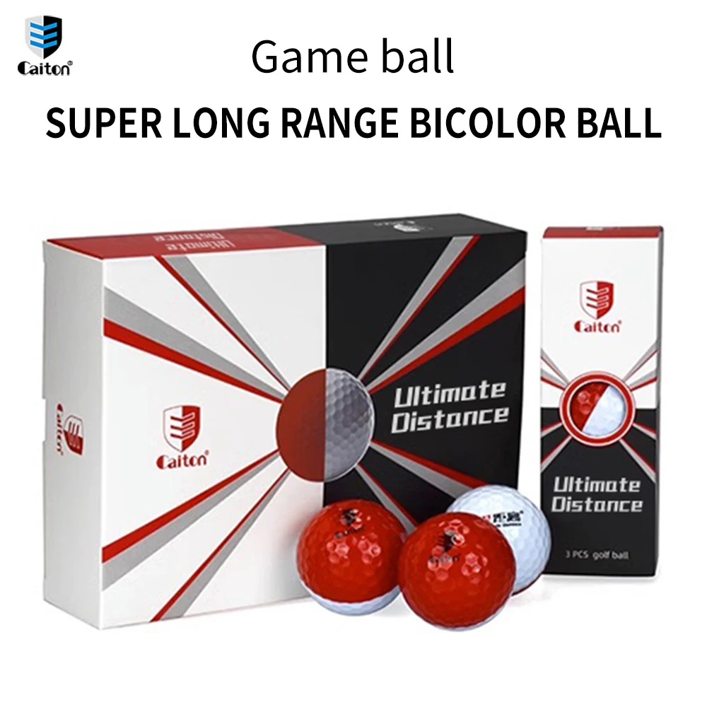 Caiton Triple Layer Golf Balls, High Bounce Soft Core, Easy To Hit Long Distance, Professional Tournament Control Performance