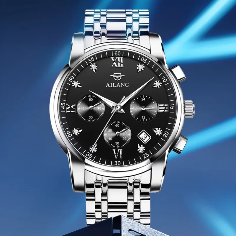 

Ailang Men's Watch Luxury Brand Quartz Watch Multi-Function Waterproof Chronograph Top Original Sports Men's Watch