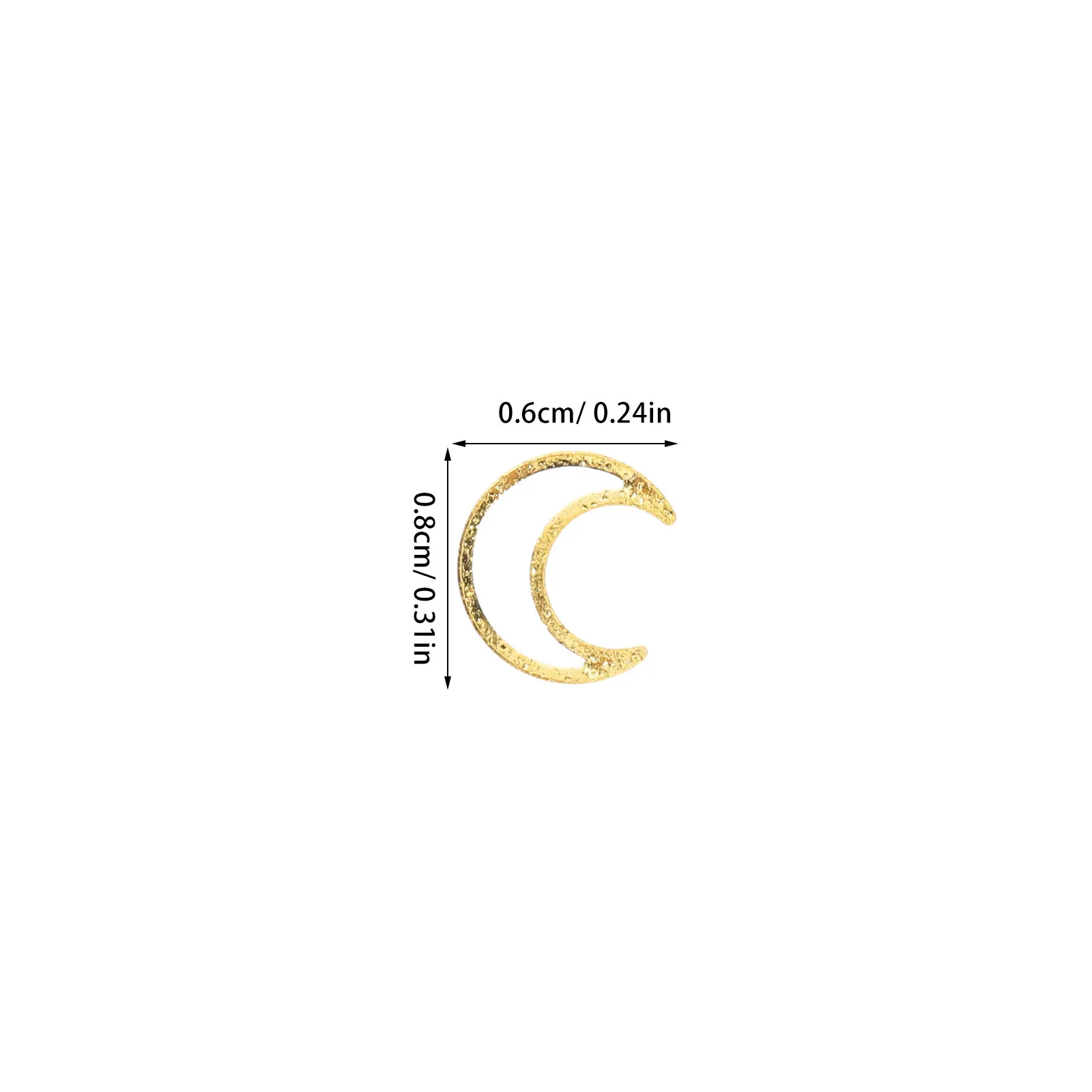 1500Pcs Moon Nail Art Charms Gold Metal Manicure Jewels Hollow Retro Nail Decoration Manicure Ornaments Salon DIY Moon Shape