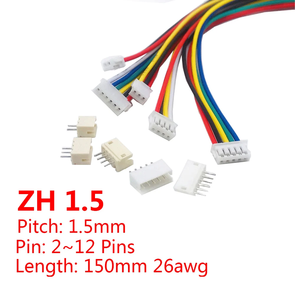 10x JST ZHR-4 Stecker – Weiblich, 4-polig, 1,5 Mm Raster, Für Leitung-Platte, 1A, 50V