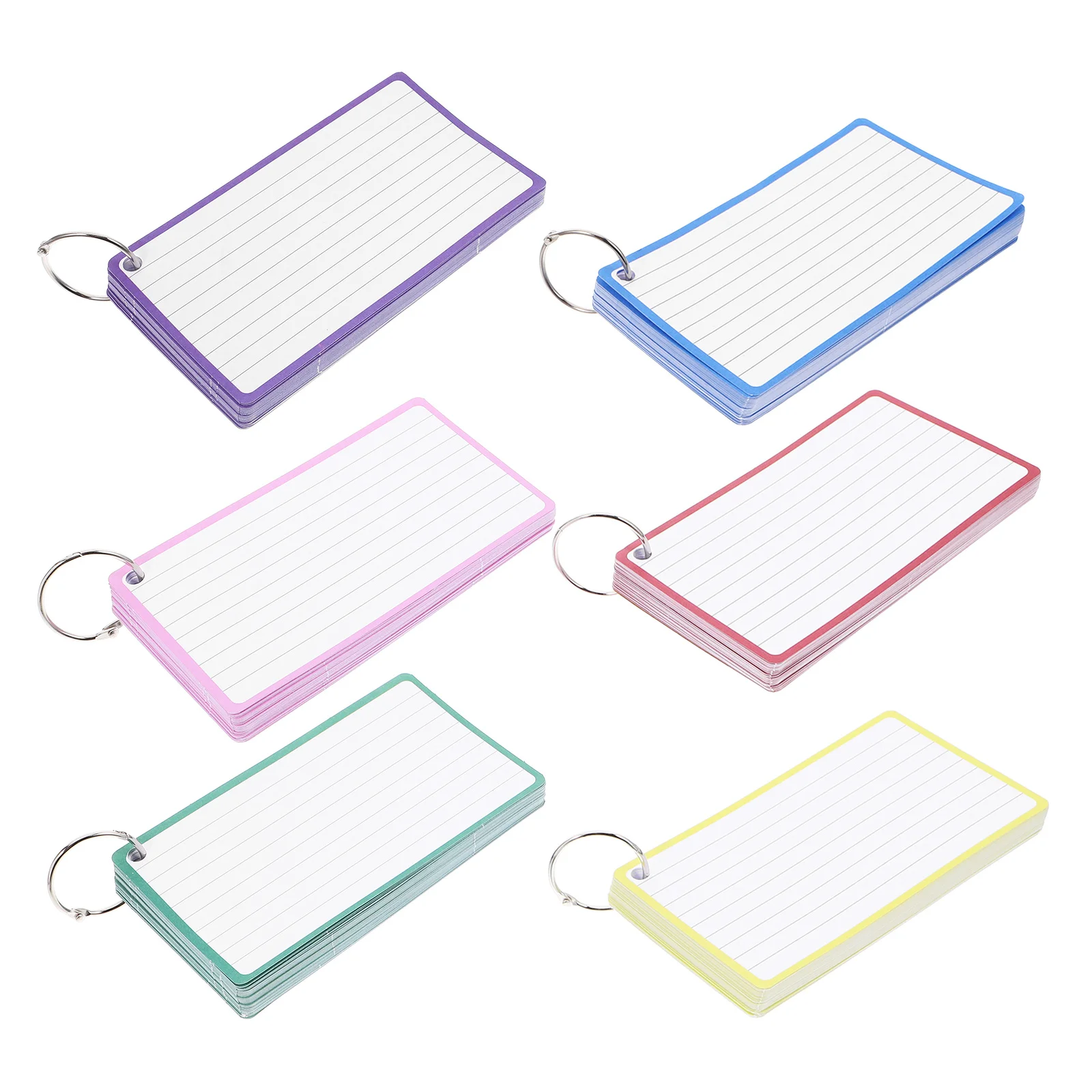 

6 Books Small Lined Index Cards Flash Cards Note Pads Office Study Memo Pads Mini Notepads Record Notebooks for Note Taking