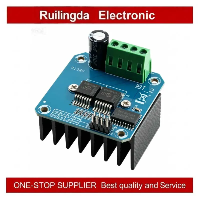 BTS7960 High-Power Intelligent Car Motor Driver Module 43A Current Limiting Control Semiconductor Cooling Driver for Electronics