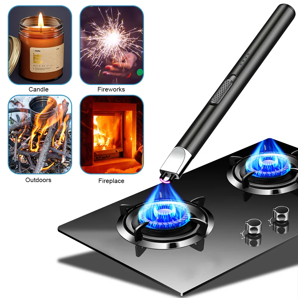 

Metal Portable Rechargeable Pulse Ignition Gun Outdoor BBQ Camping Windproof Arc Ignition Mini Multi-Tool