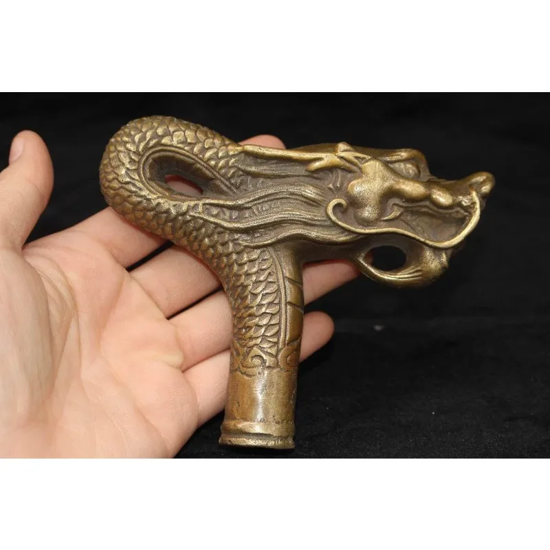 Antique pure copper crutch head pure copper antique faucet, handle parts, small aperture, handle head copper collection