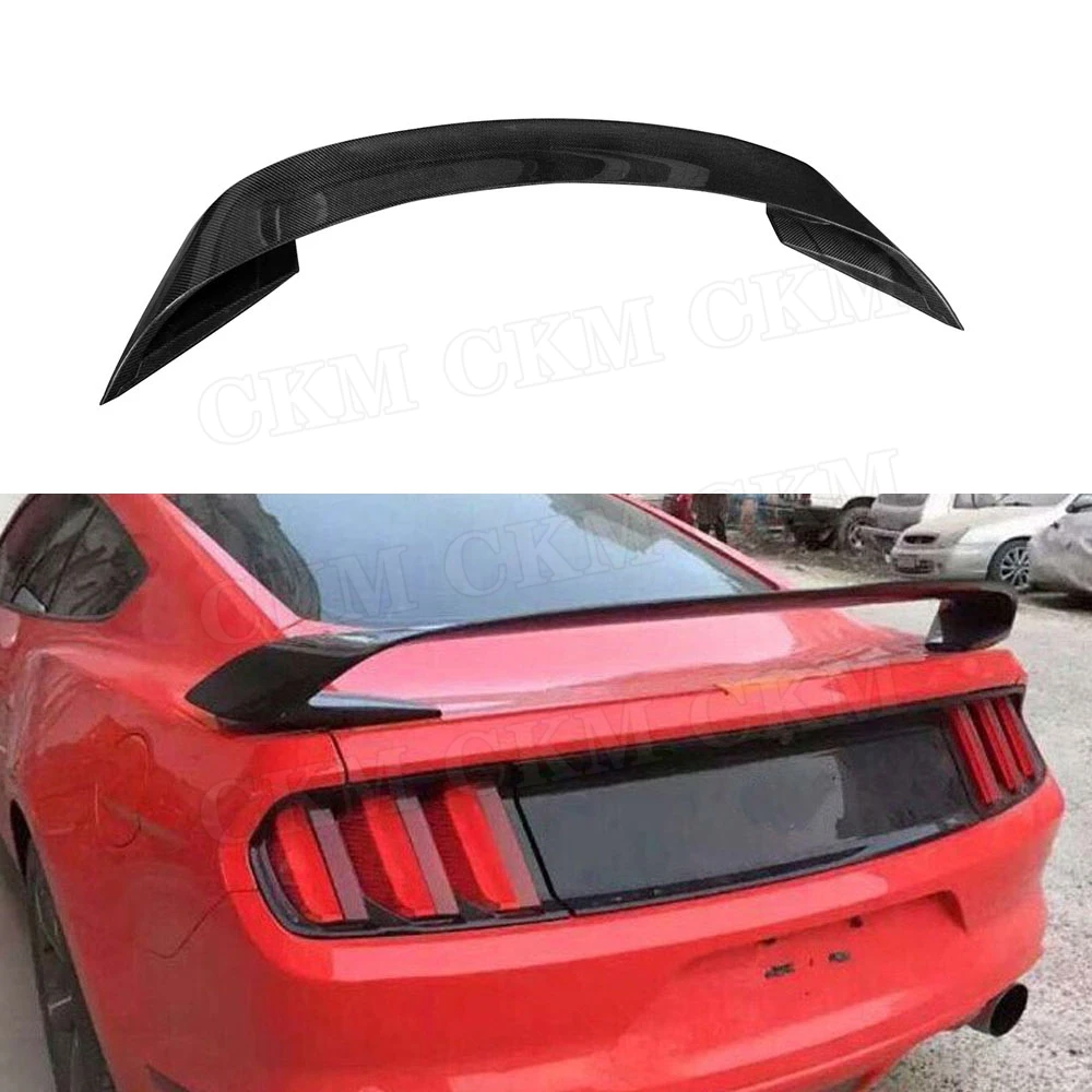 

CKMUUER Carbon Fiber Rear Spoiler Trunk Tail Wing For Ford Mustang GT350 R Style Spoiler 2015 2016 2017 Car Racing Wings