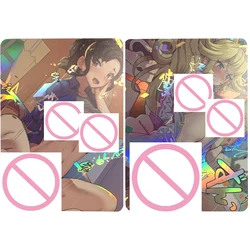 Tarjeta de colección de chica desnuda de Anime, Flash de Color refractivo, tarjeta completamente desnuda, Cindy Lillie, gran pecho, belleza, regalos para niños, 63x88mm